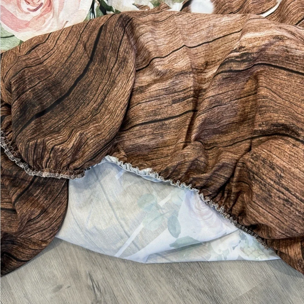 Glitter And Floral Oh Baby Round Baby Shower Backdrop